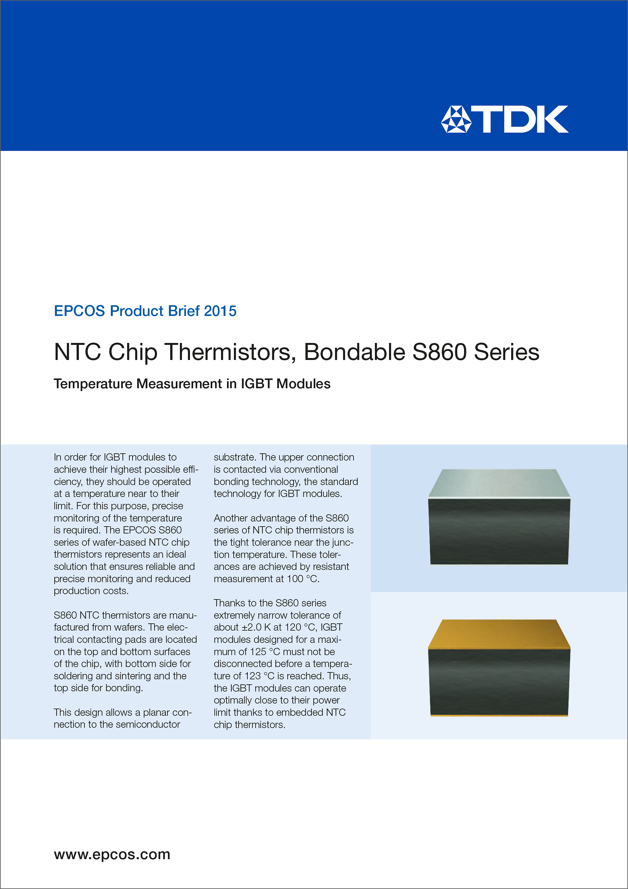  NTC Chip Thermistor Bondable S860 PB
